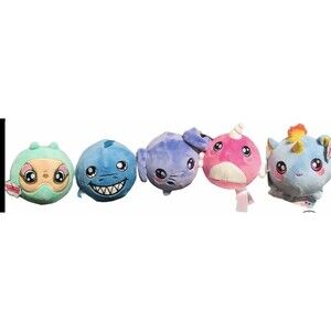 Squeezamals #5 Plush Series 2 Scented Slow Rise Ellie Narwhal Beatrice Sam Shark